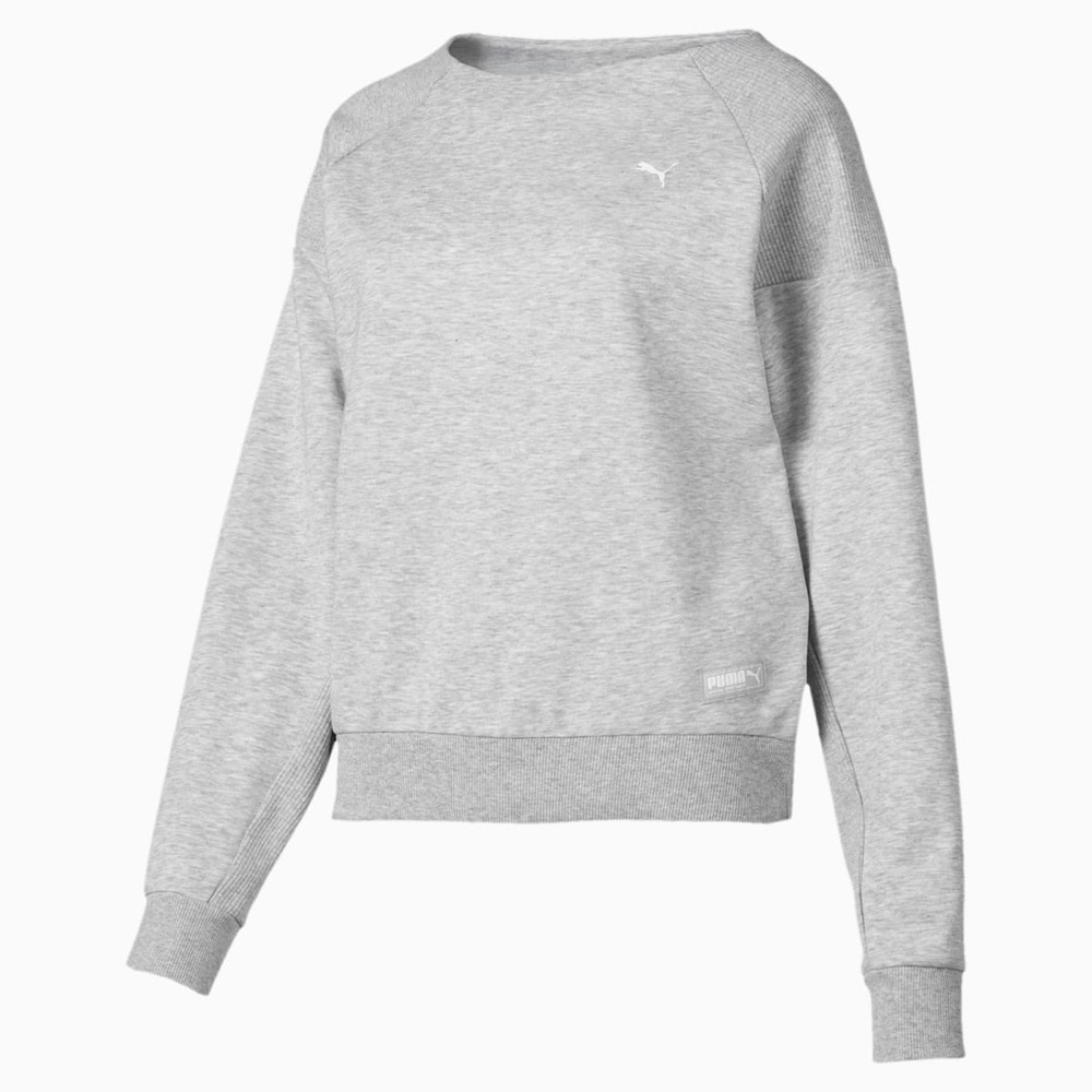 Puma Fusion Crew Sweat, Color: Light Gray Heather, size XS